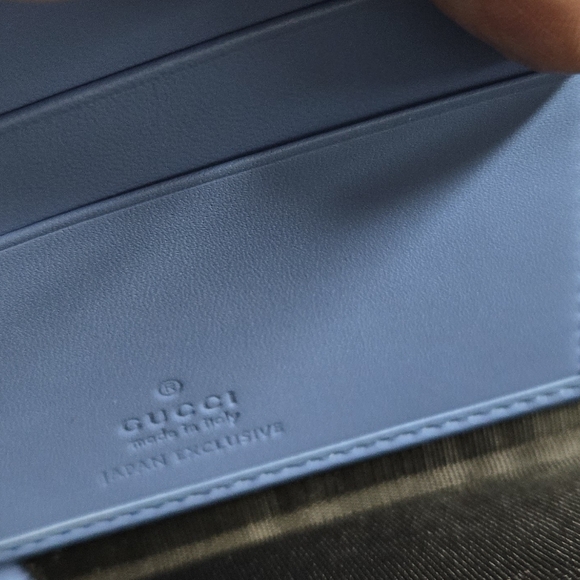 Gucci Japan Exclusive GG Marmont Blue Bow Leather Zip Wallet - Picture 9 of 15